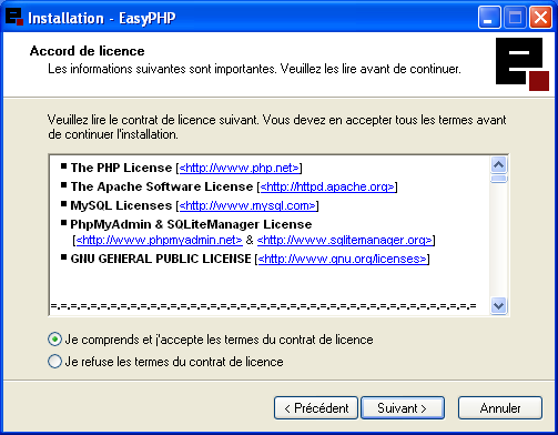 EasyPHP licence