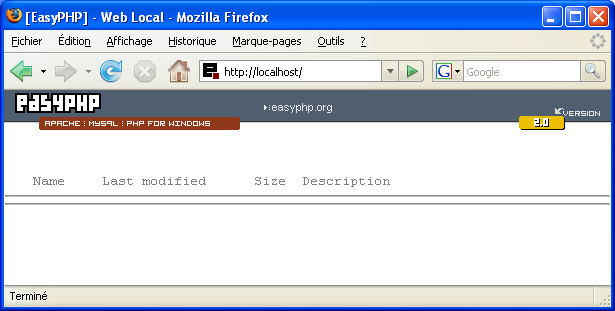 EasyPHP localhost