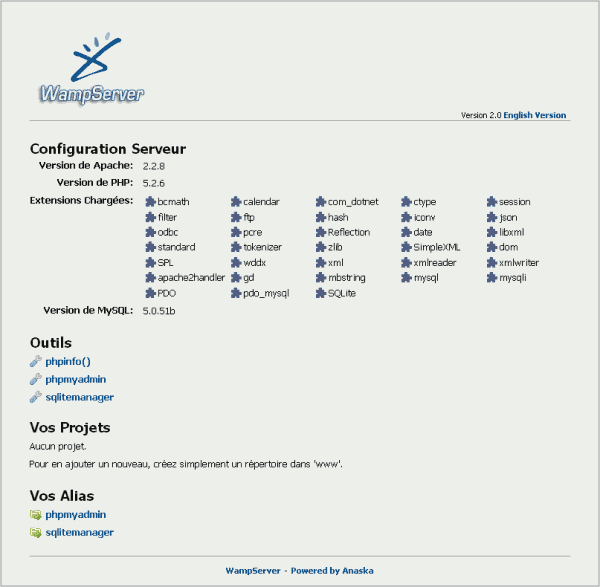 Wamp Server 2 localhost